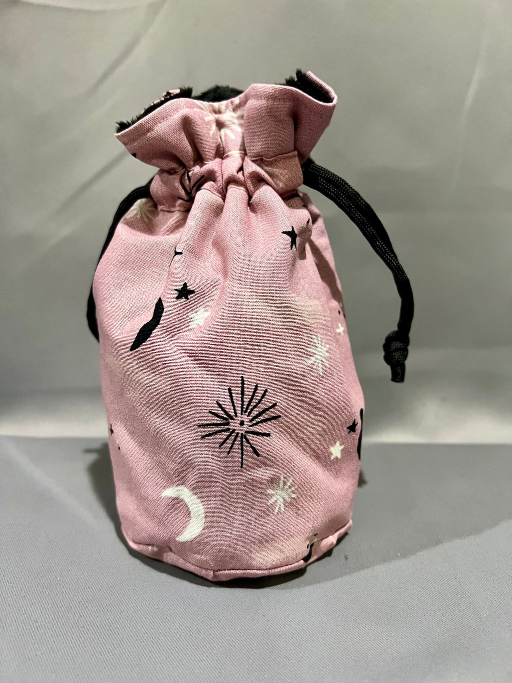 Print Fabric Dice Bag: Celestial Pink