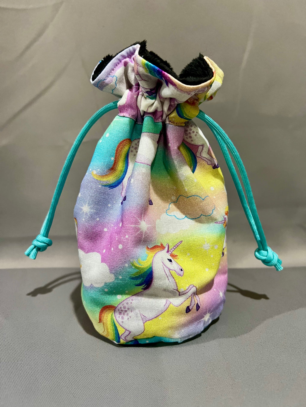 Print Fabric Dice Bag: Unicorns