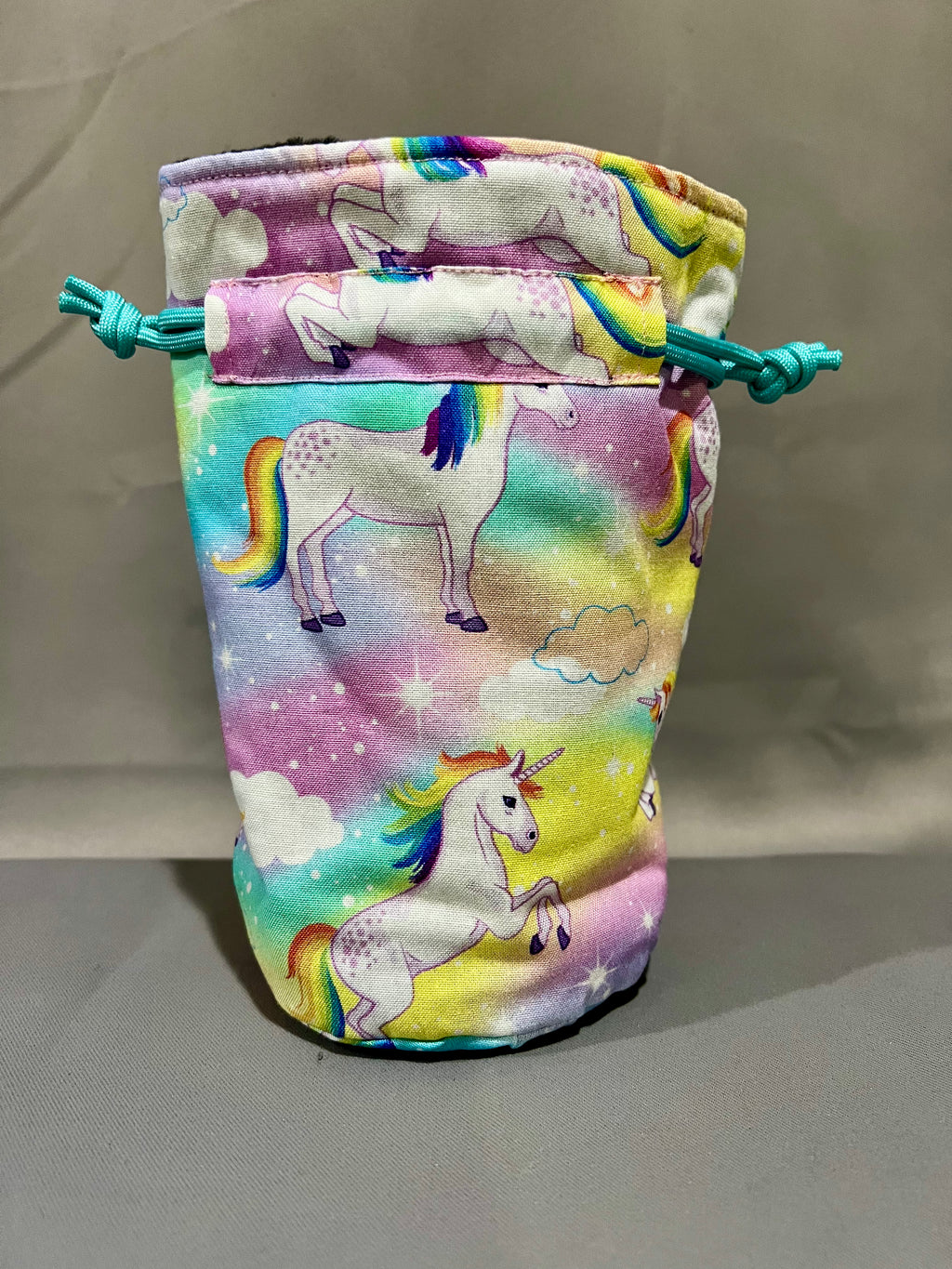 Print Fabric Dice Bag: Unicorns