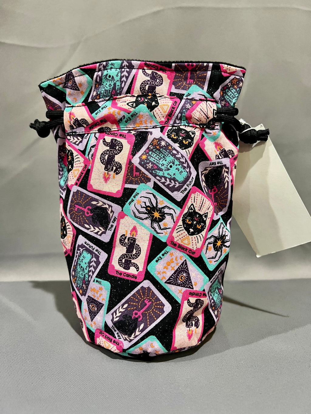 Print Fabric Dice Bag: Pastel Glitter Tarot Cards