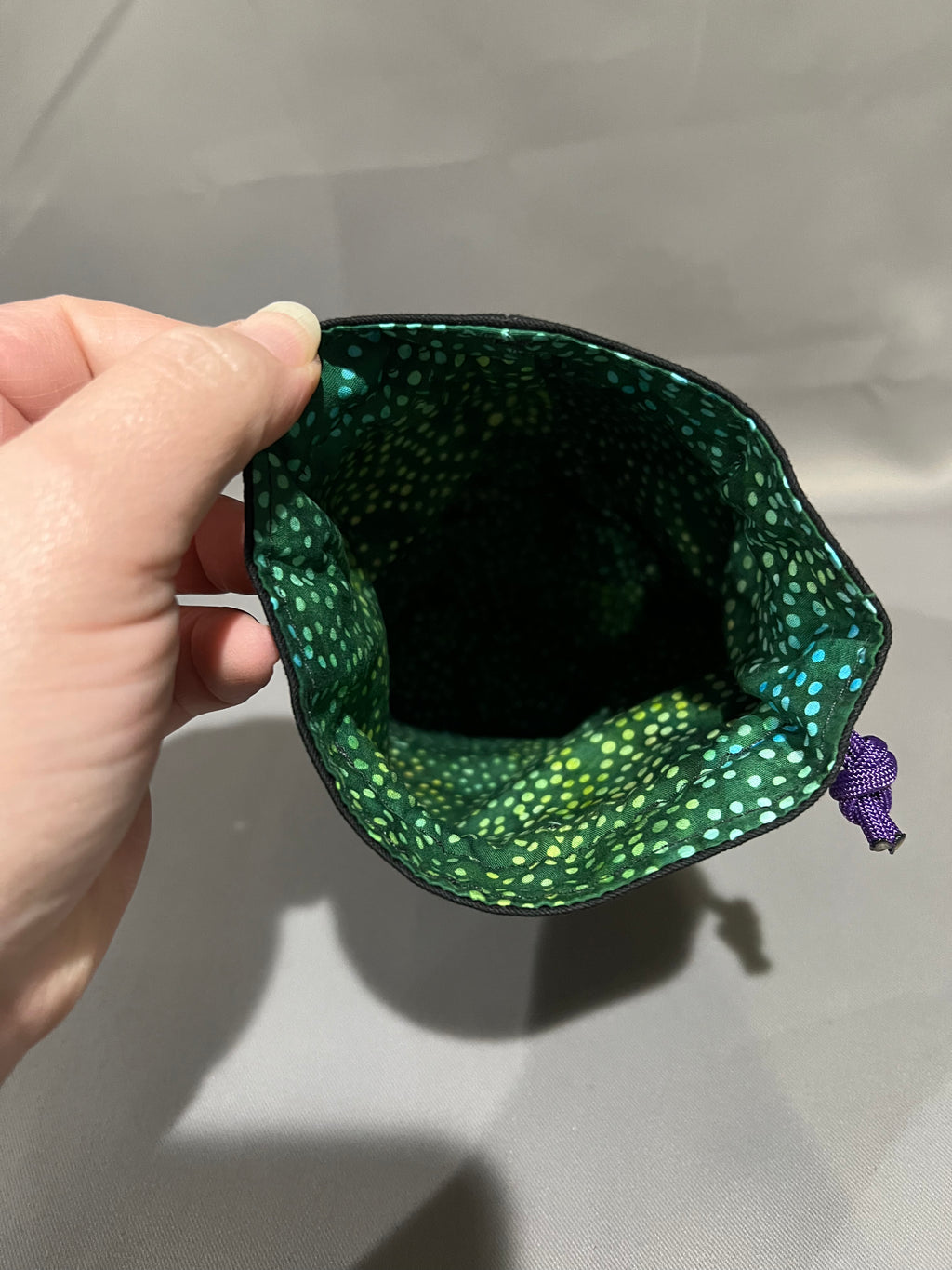 Embroidered Dice Bag: Sleepy Mushroom Kitty