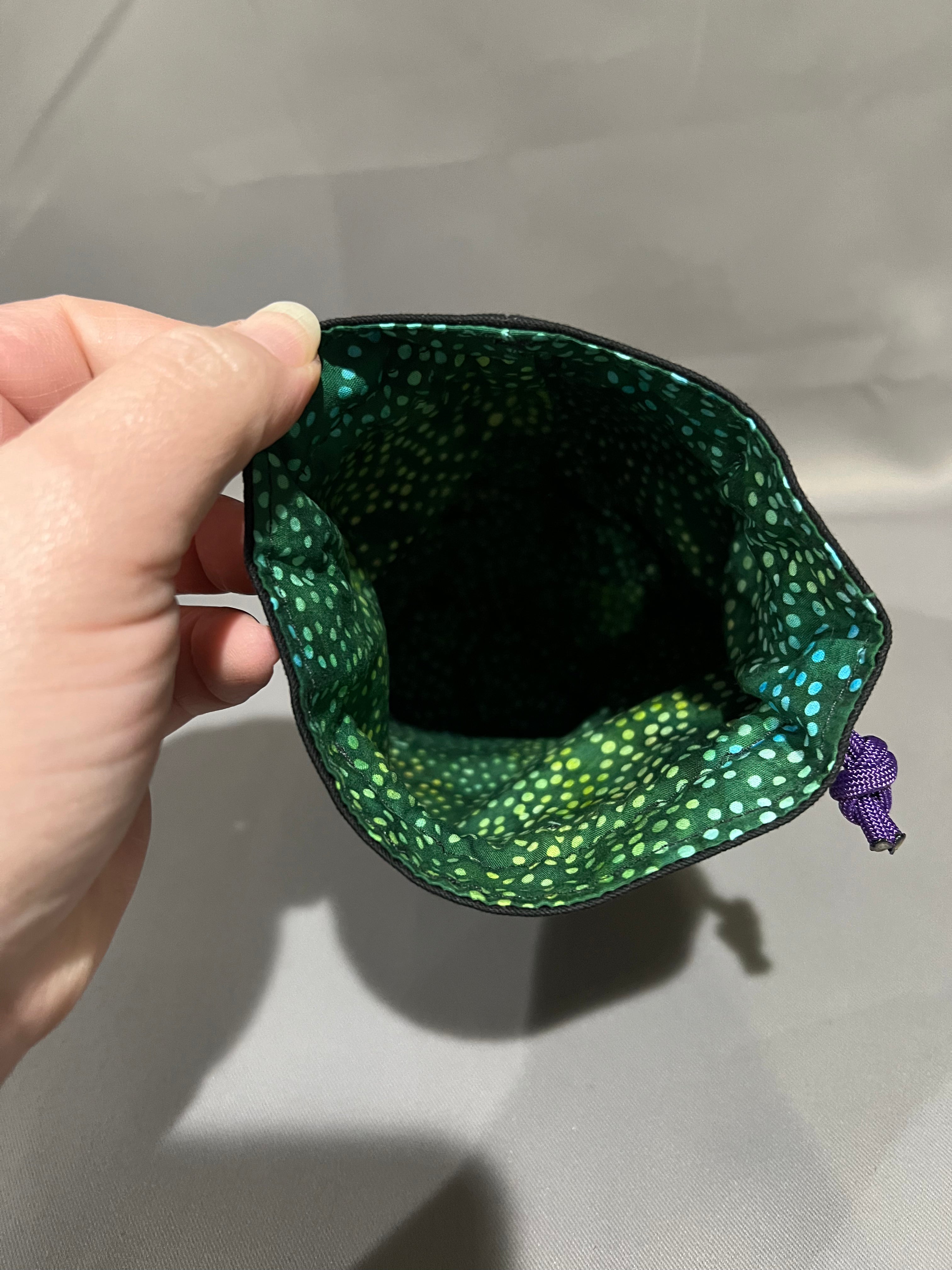 Embroidered Dice Bag: Sleepy Mushroom Kitty