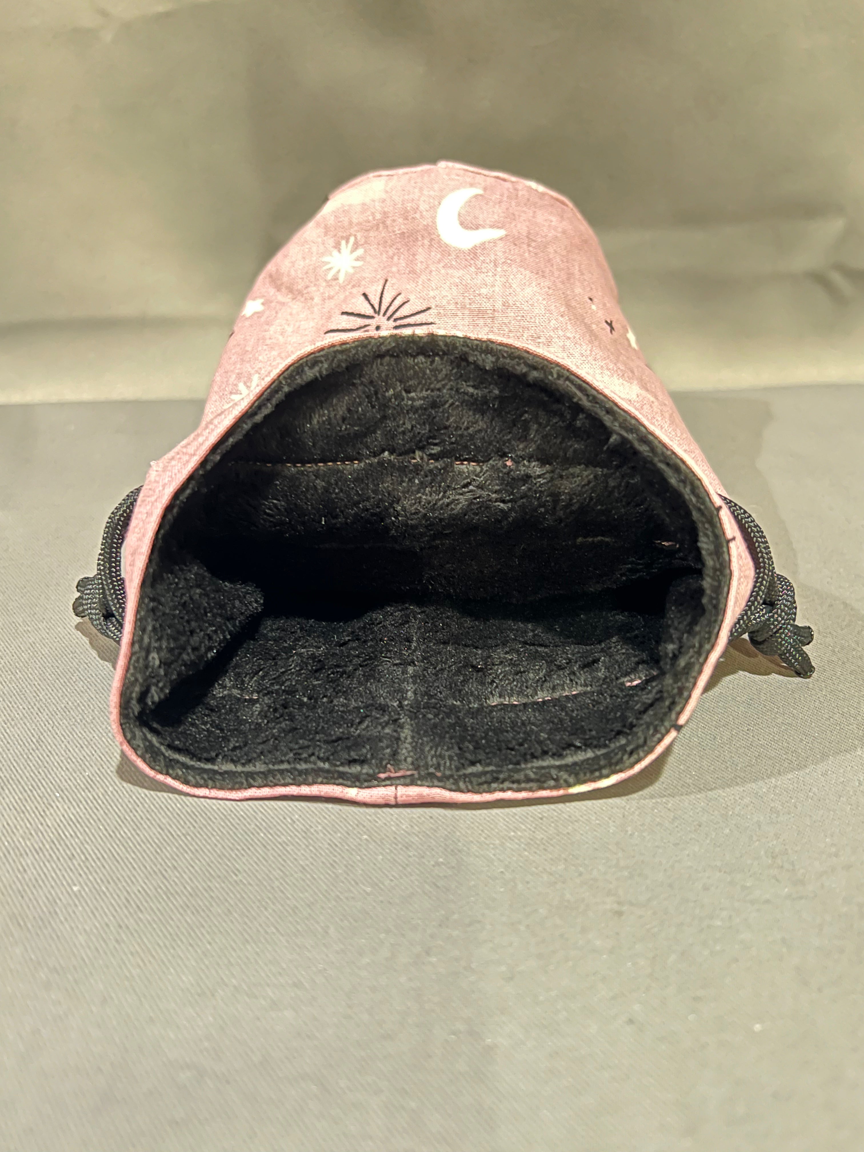 Print Fabric Dice Bag: Celestial Pink