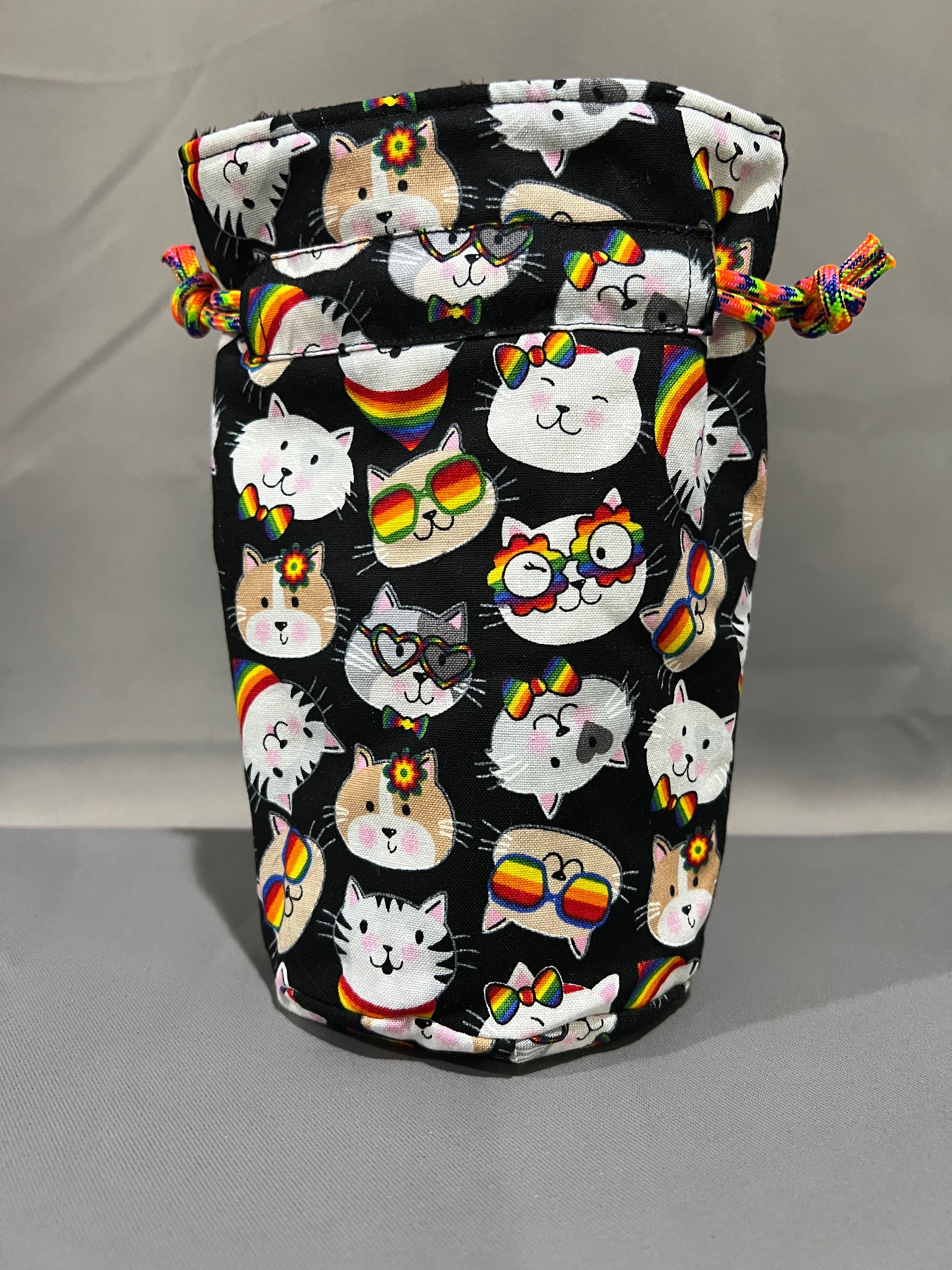 Print Fabric Dice Bag: Pride Cats
