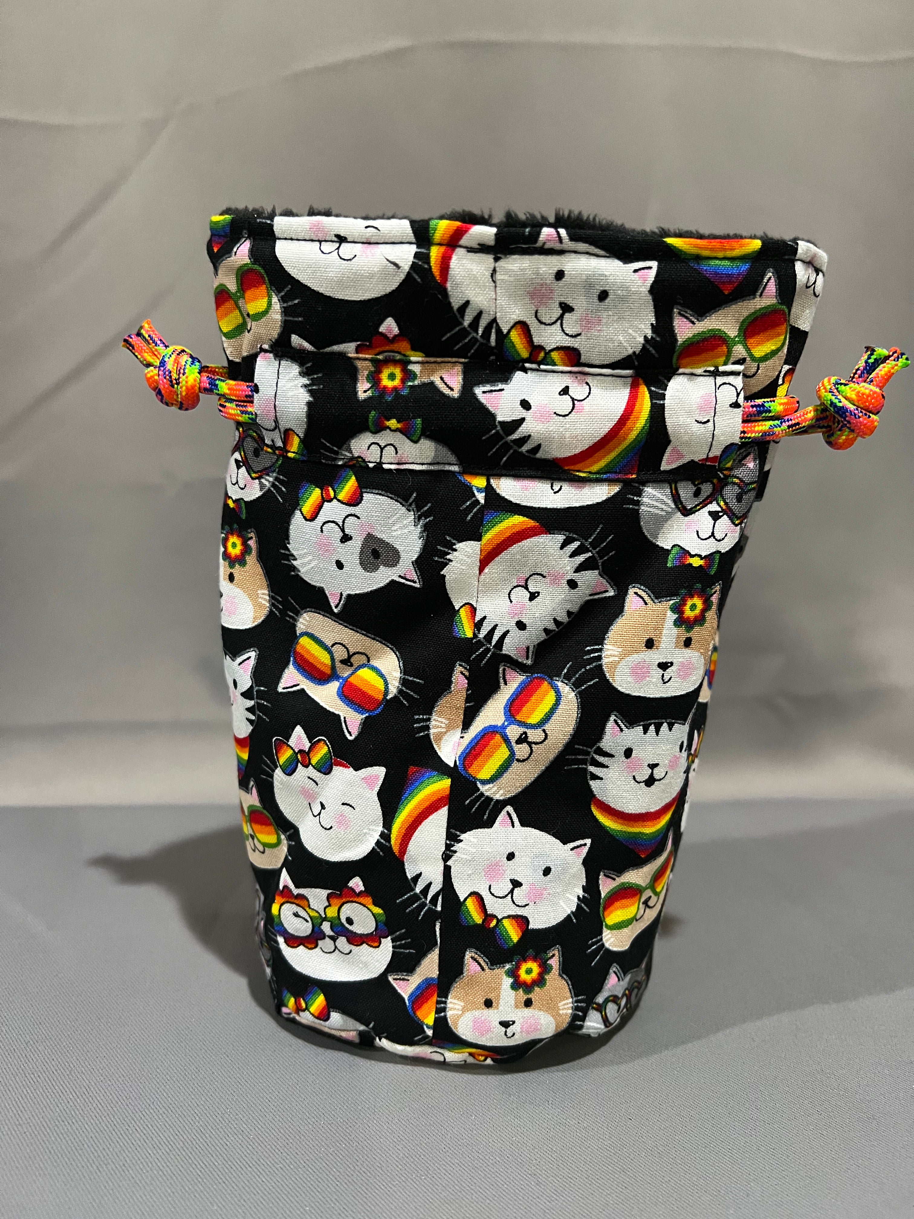 Print Fabric Dice Bag: Pride Cats