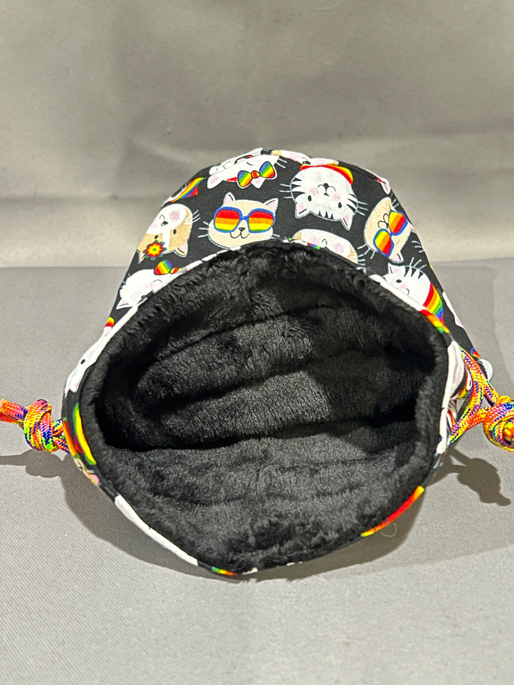 Print Fabric Dice Bag: Pride Cats
