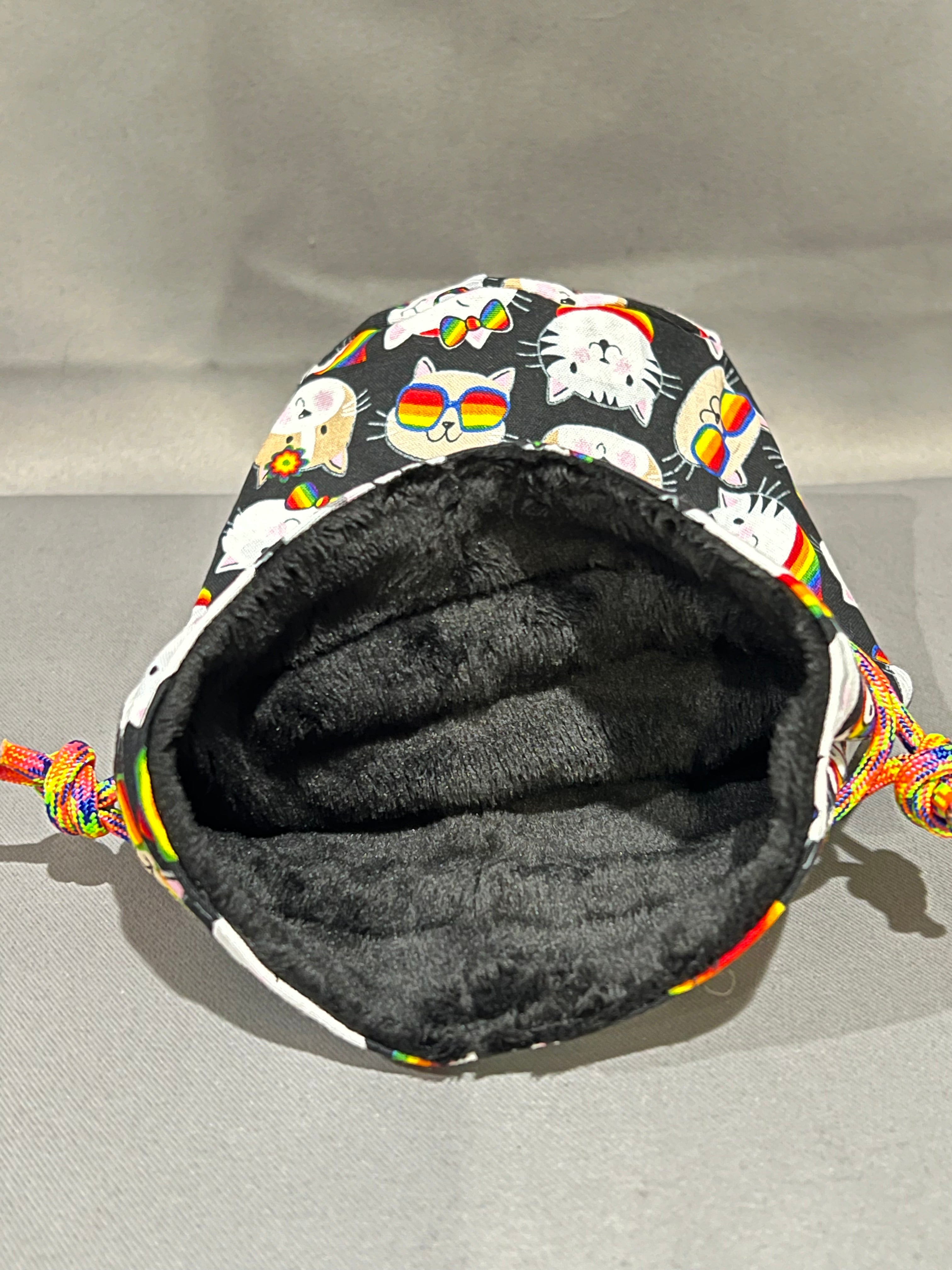 Print Fabric Dice Bag: Pride Cats
