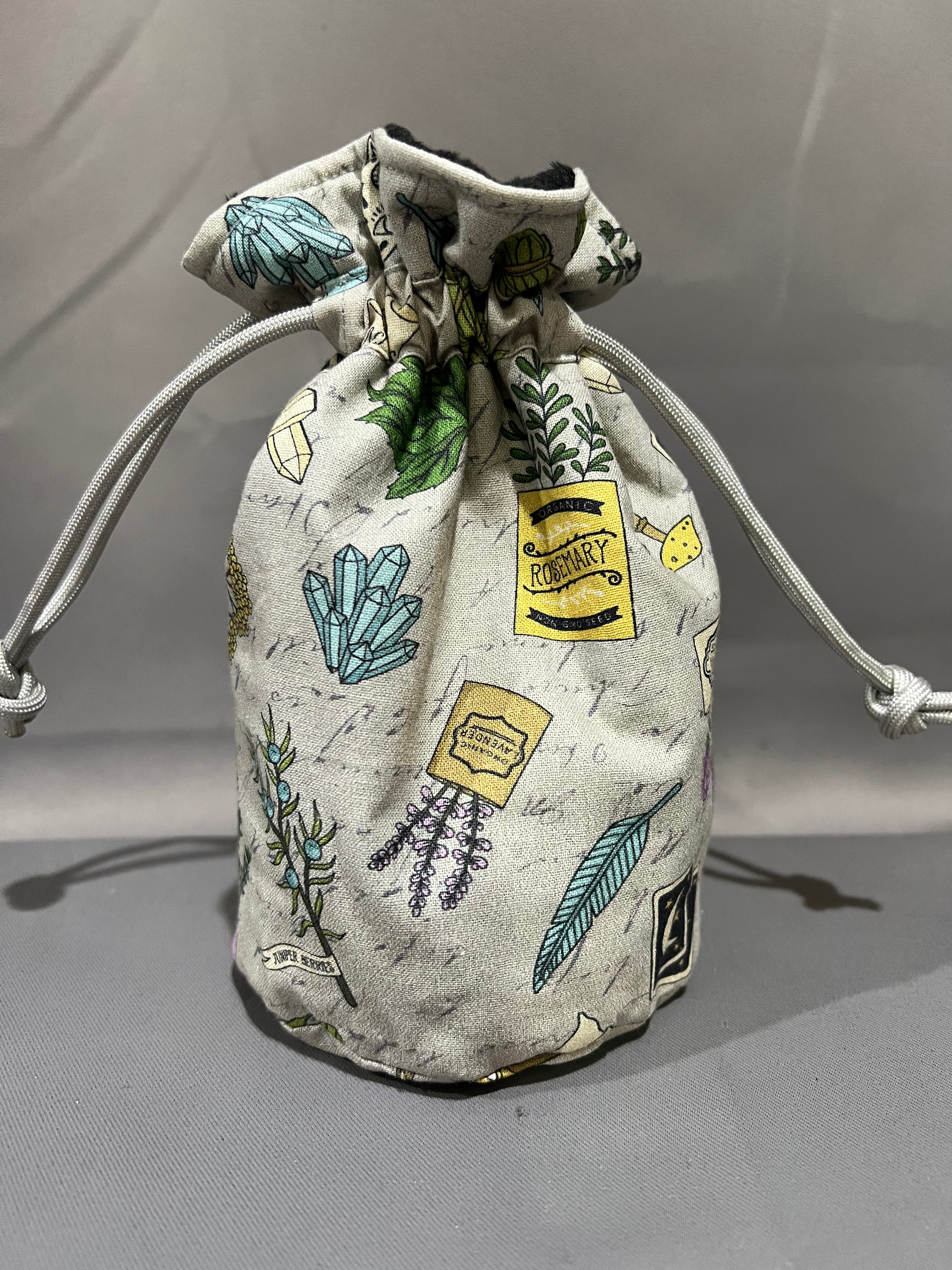 Print Fabric Dice Bag: Witch’s Kit