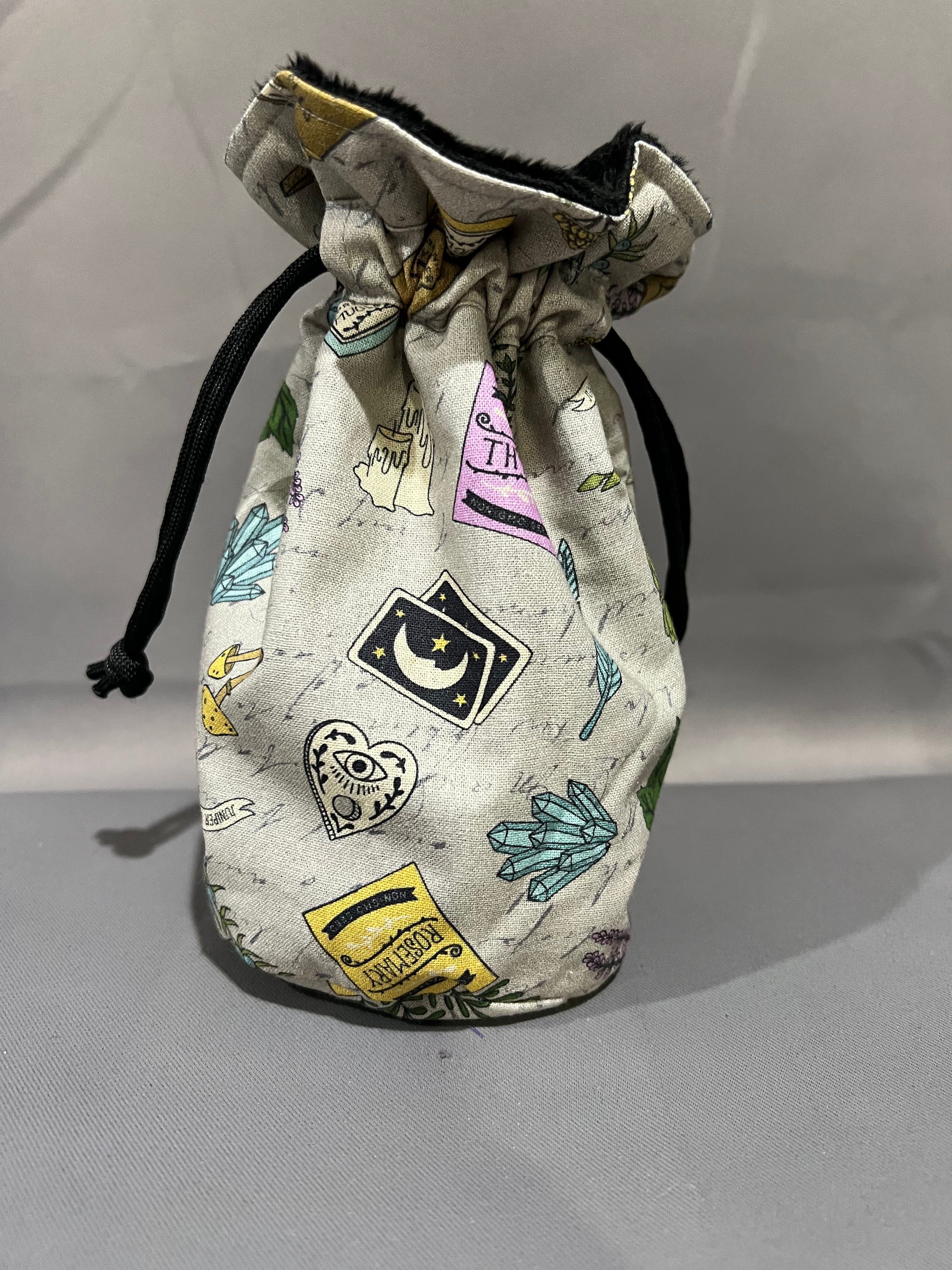 Print Fabric Dice Bag: Witch’s Kit