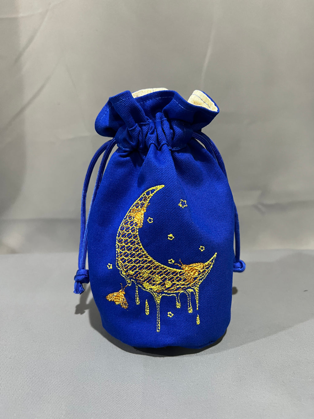 Embroidered Dice Bag: Honeycomb Moon