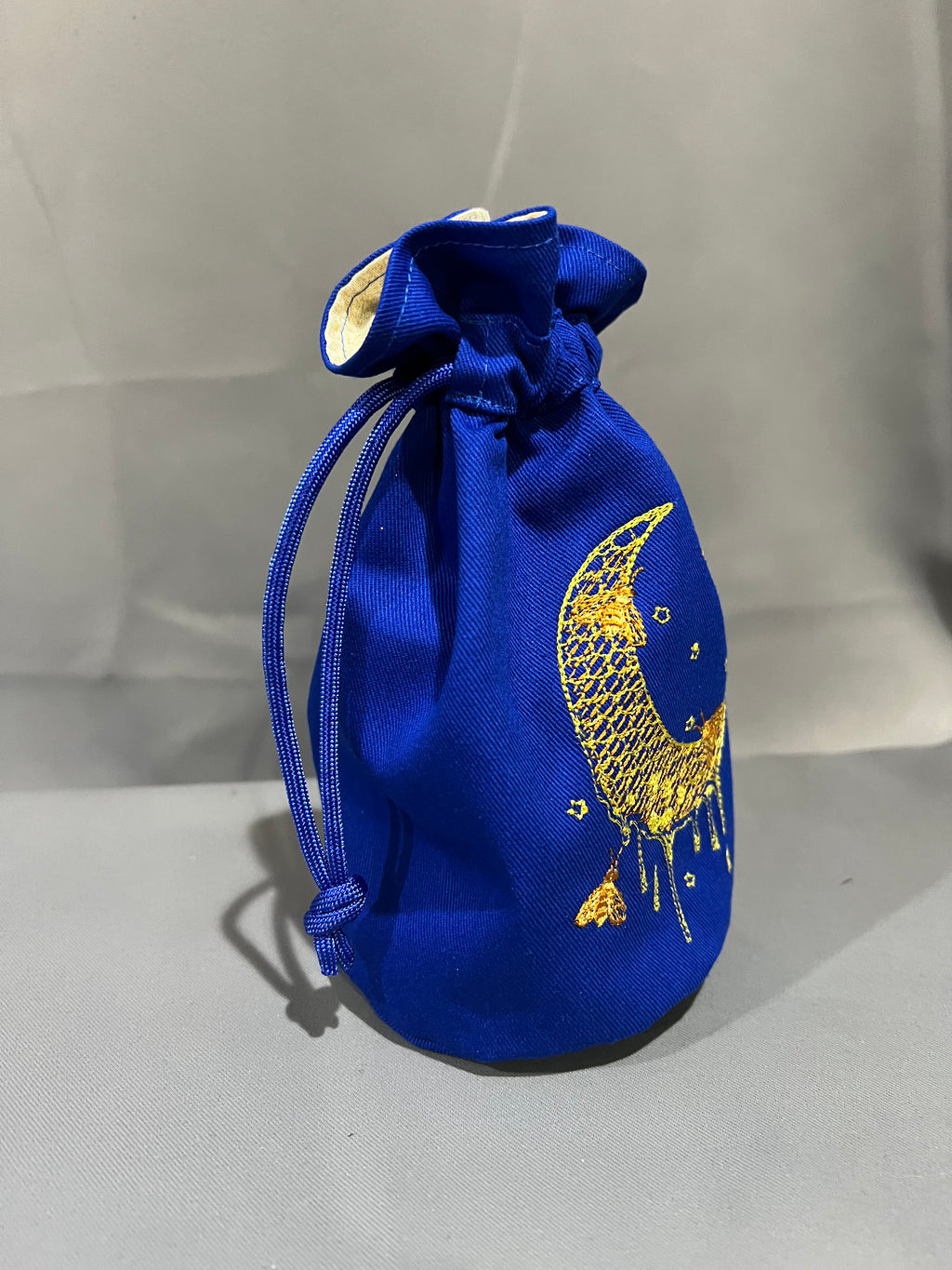 Embroidered Dice Bag: Honeycomb Moon