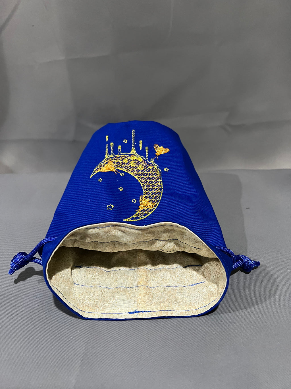 Embroidered Dice Bag: Honeycomb Moon