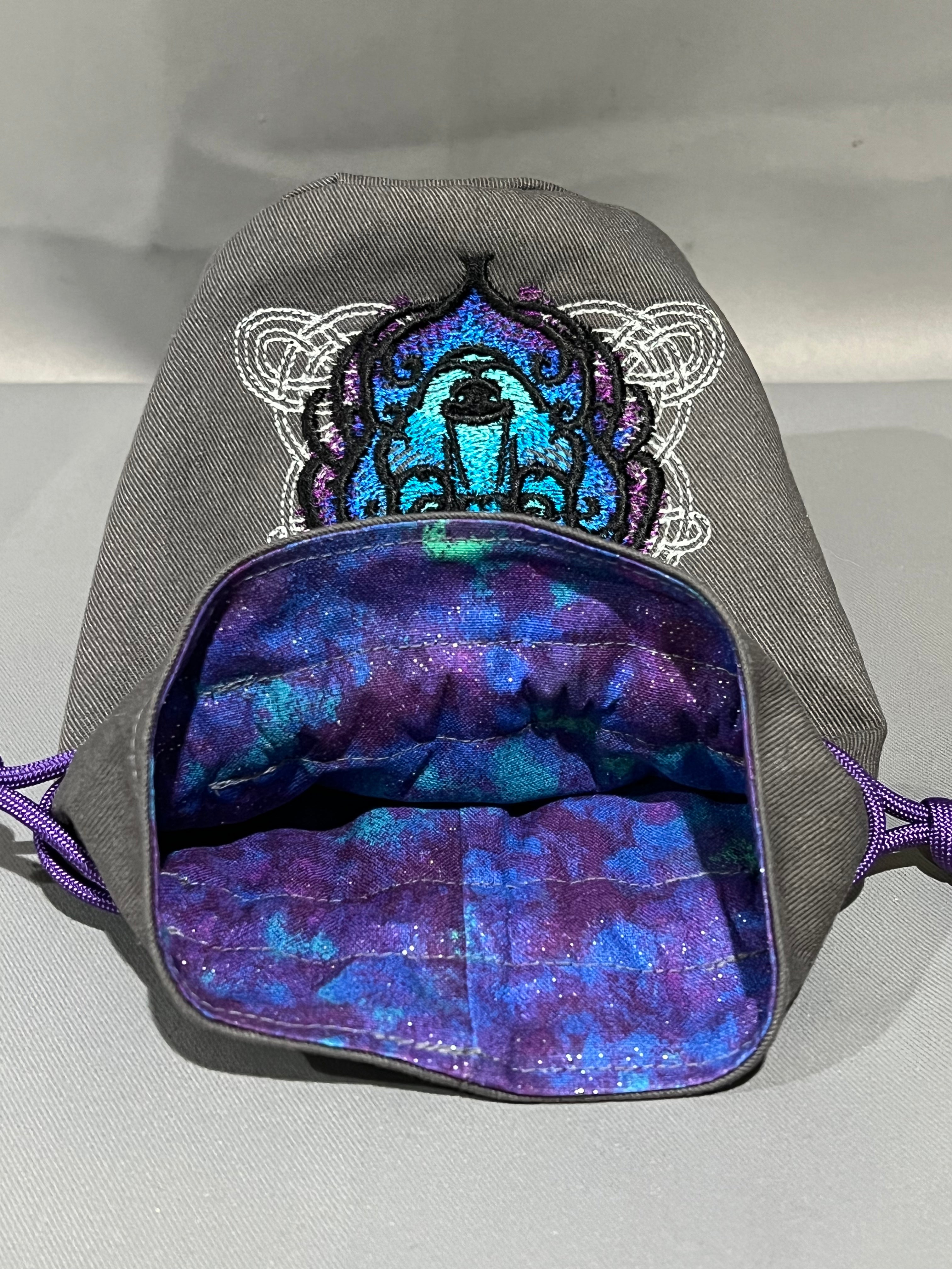 Embroidered Dice Bag: Celtic Wolf