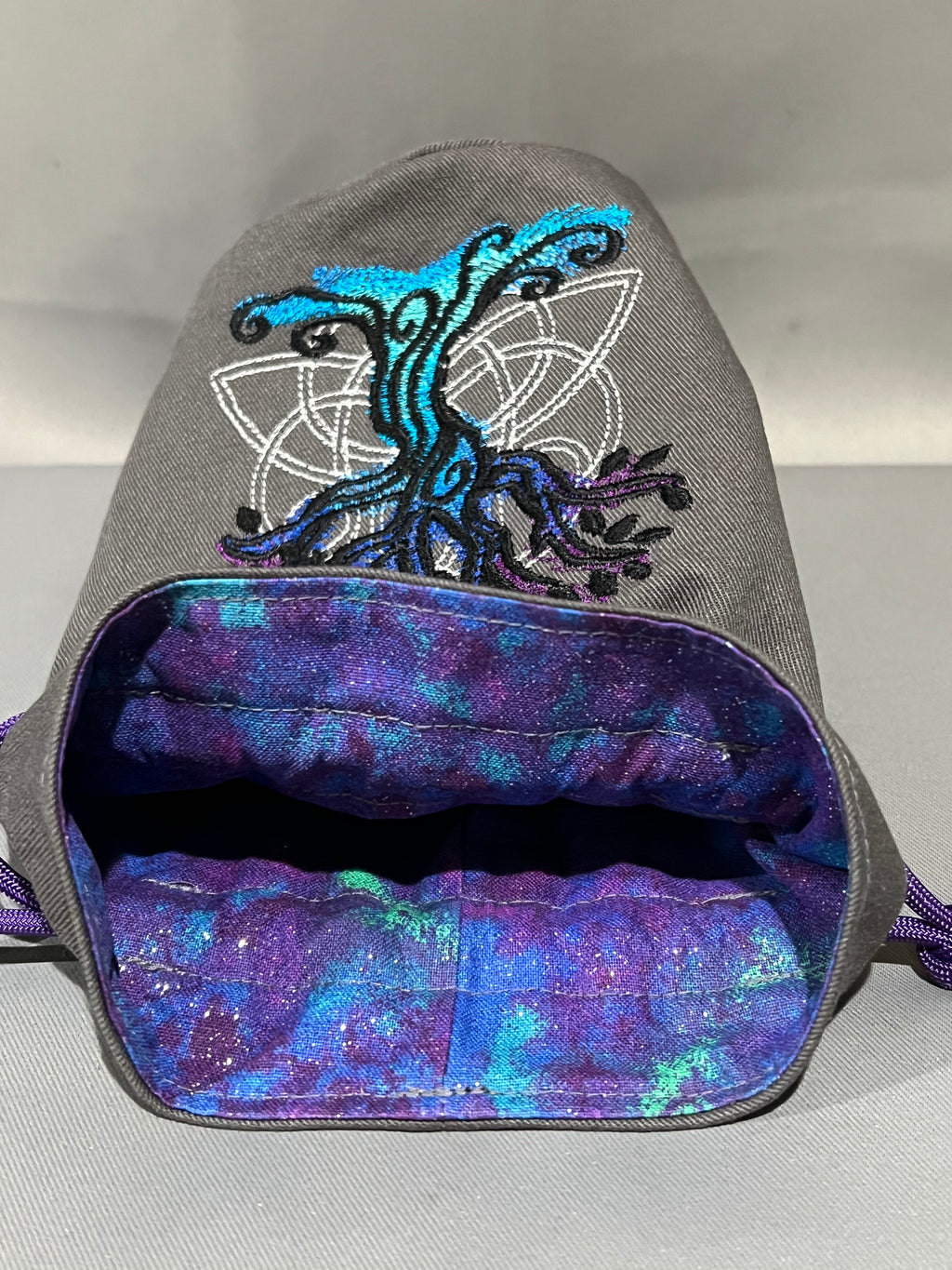Embroidered Dice Bag: Celtic Tree
