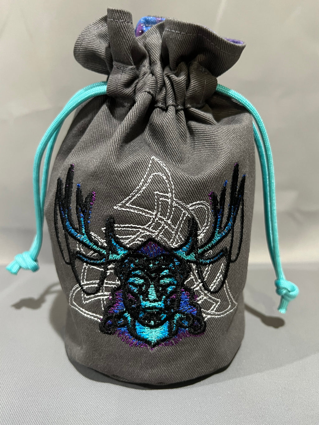 Embroidered Dice Bag: The Horned God